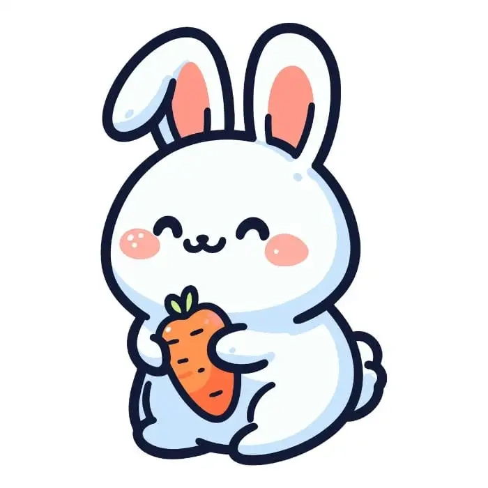 Thỏ chi bi phong cách hoạt hình dễ thương