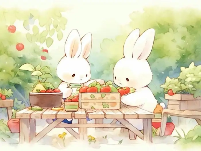 Thỏ cute hình chibi là lựa chọn ảnh nền hoàn hảo