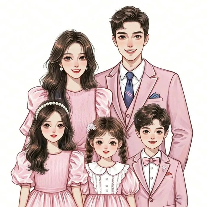 Hình ảnh sống động của Gia đình chibi