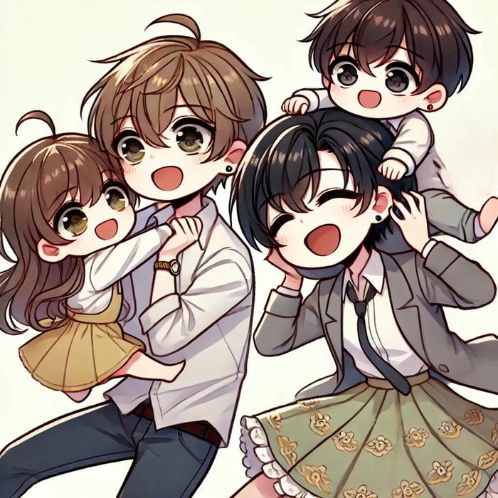 Tạo kỷ niệm vui với ảnh Gia đình chibi