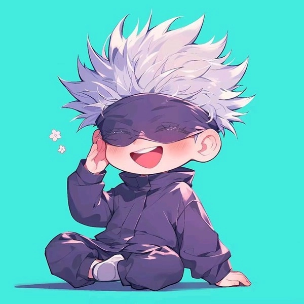 Thầy gojo chibi cực cute trong bộ đồng phục