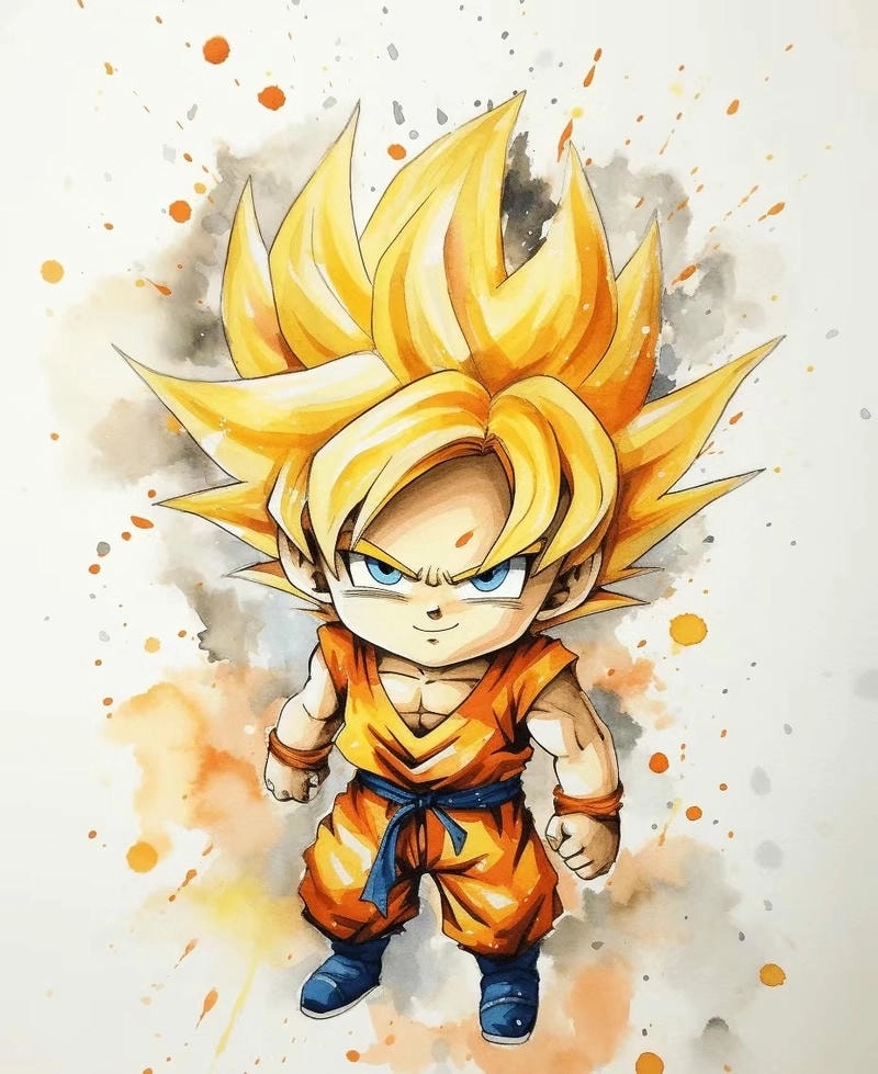 Hướng dẫn chi tiết vẽ goku chibi đơn giản