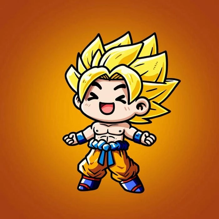 Bộ goku chibi sticker cực kỳ đáng yêu