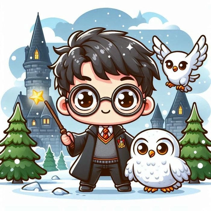 Góc ảnh độc đáo với harry chibi siêu cool