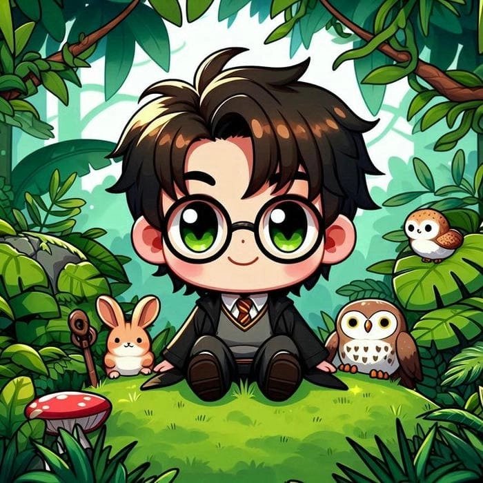 Tô màu cùng harry potter chibi coloring pages cực vui