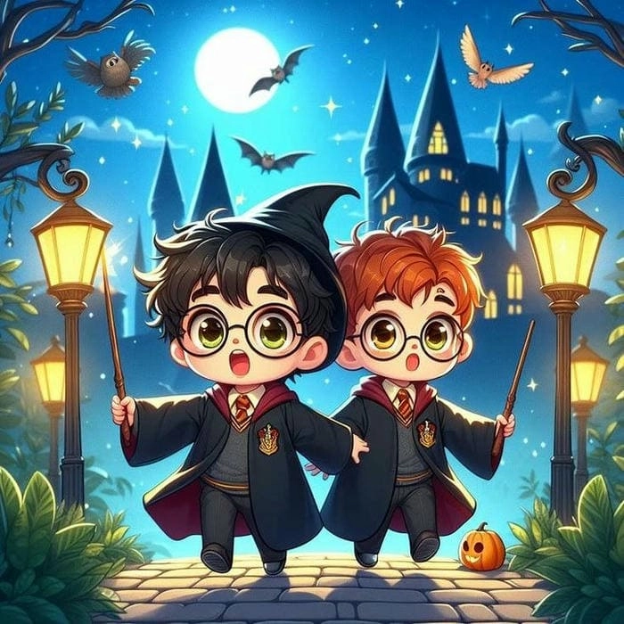 Dán ngay harry potter chibi sticker vào sổ tay