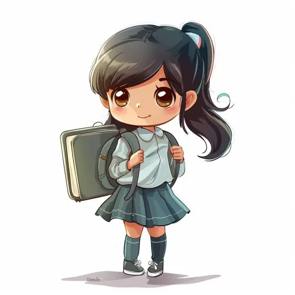 Chibi học sinh nam đáng yêu và sôi nổi