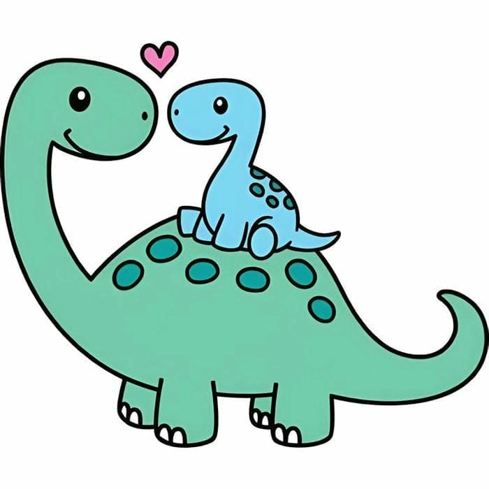 Hướng dẫn vẽ chibi khủng long siêu đơn giản