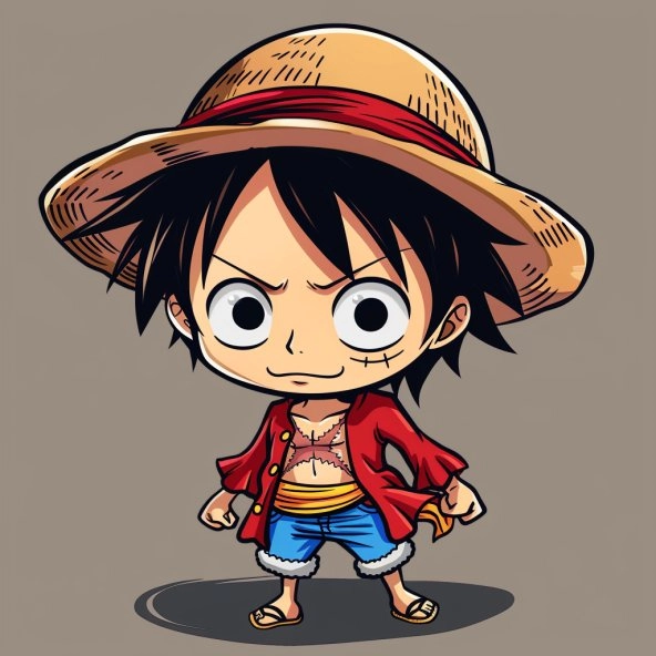 Luffy chibi tạo hình dễ thương
