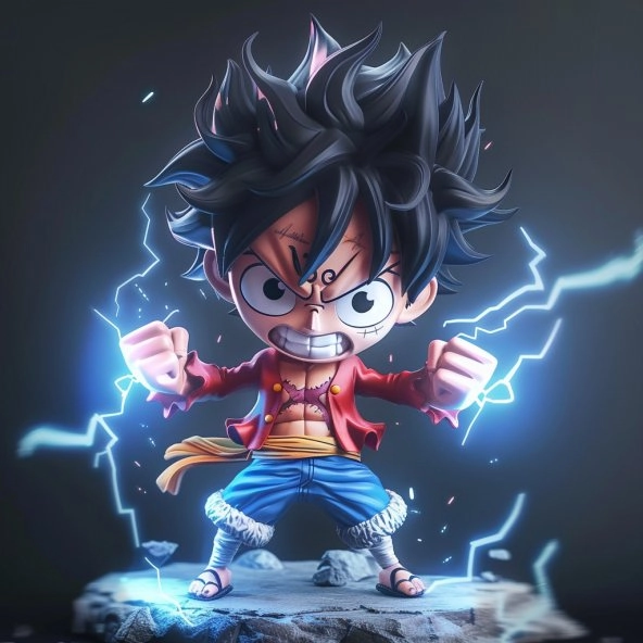 Bản vẽ luffy gear 5 nika chibi siêu chất
