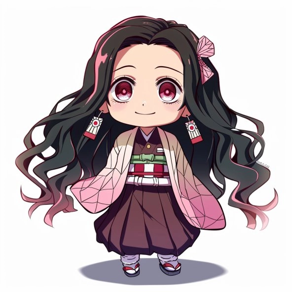 Tải nezuko chibi cute tranh tô màu anime cute