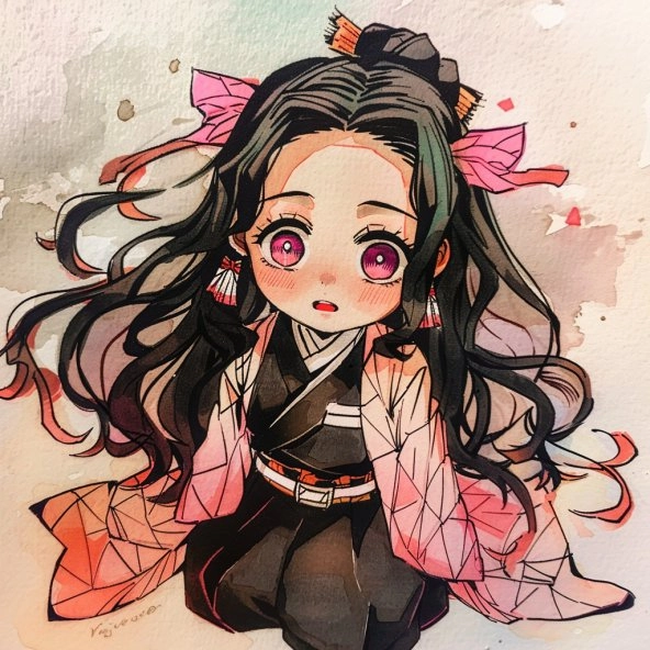Tranh cute kawaii nezuko chibi nổi bật
