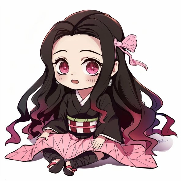 Mẫu dessin nezuko chibi dễ tô