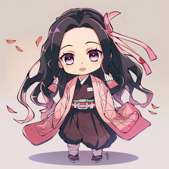 Tải nezuko chibi para colorear cho bé
