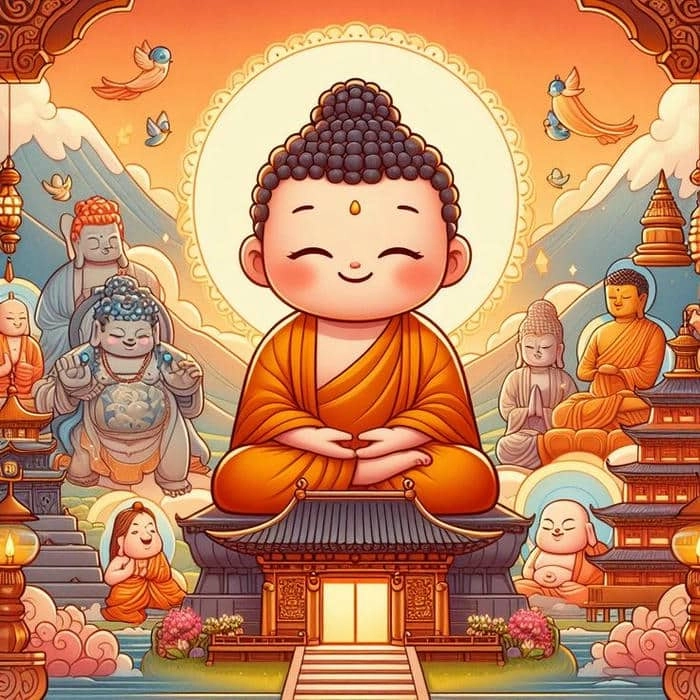 Hành trình an lạc của phật tử chibi