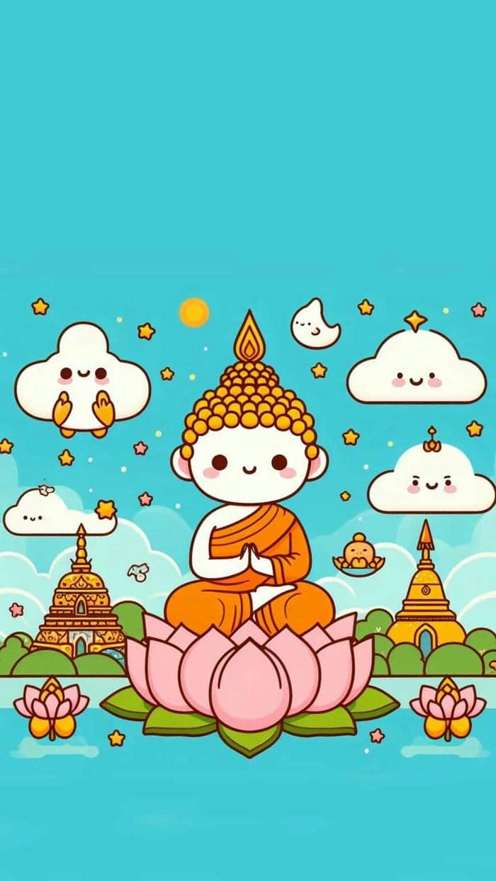 Tâm an qua từng ảnh chibi niệm phật
