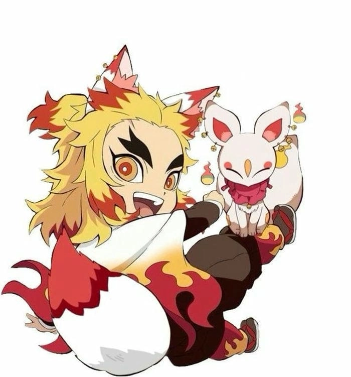 Ảnh fanart akaza x rengoku chibi đẹp lịm