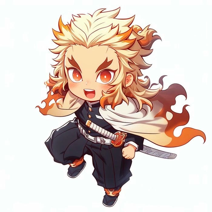 Ảnh demon slayer rengoku chibi cực ngầu
