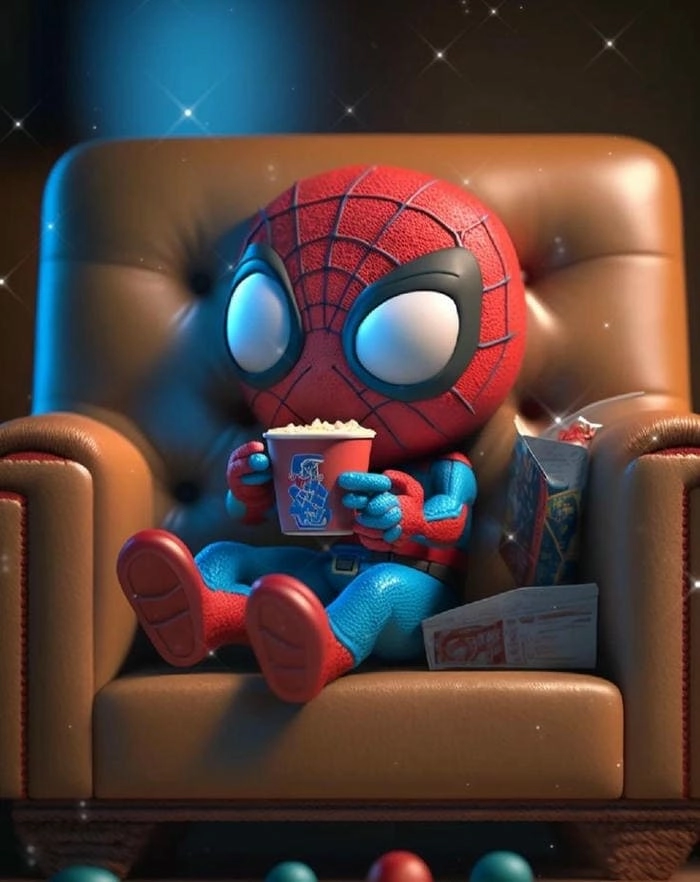 Cặp đôi chibi spider man deadpool hài hước