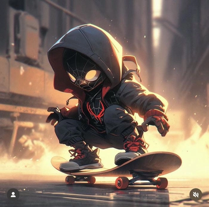 Tải hình chibi spider man upside down sáng tạo
