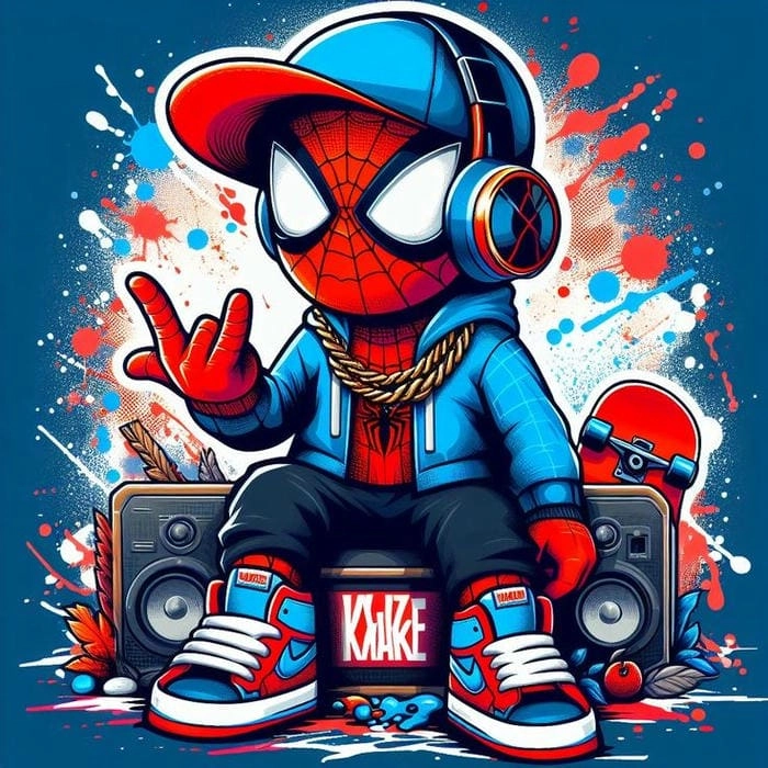 Dán ngay spider man chibi sticker siêu đáng yêu