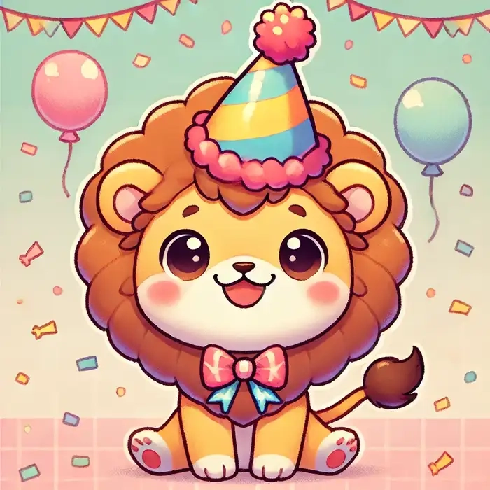 Mẫu chibi vẽ sư tử cute sáng tạo cho bé