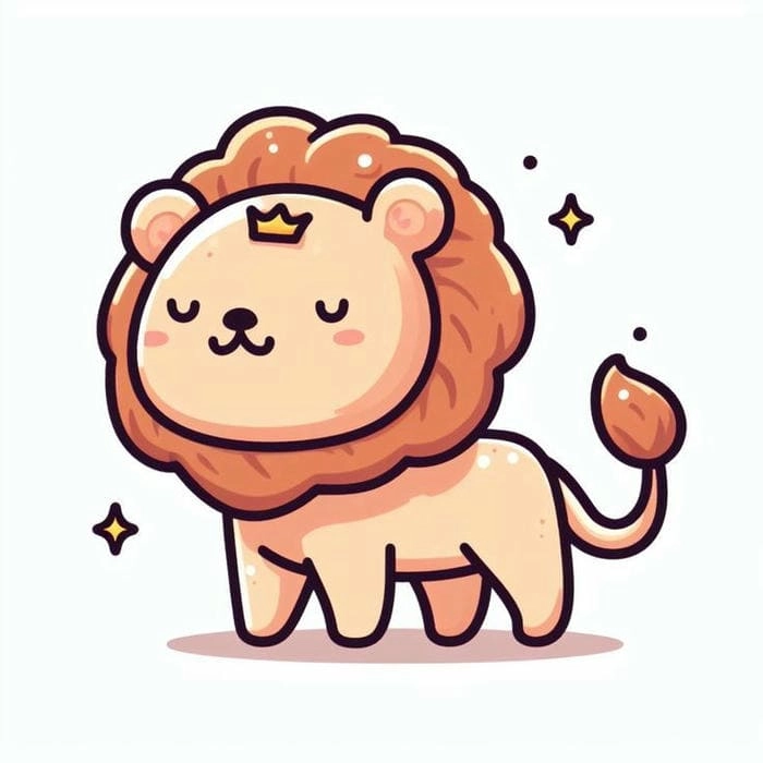 Tạo hình con sư tử chibi sống động và sinh động