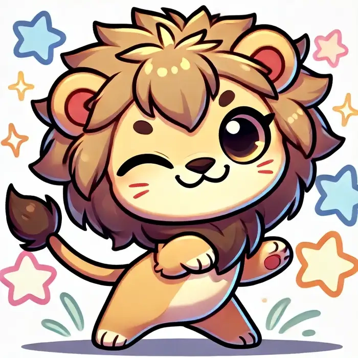 Bộ sưu tập hình con sư tử chibi dễ thương