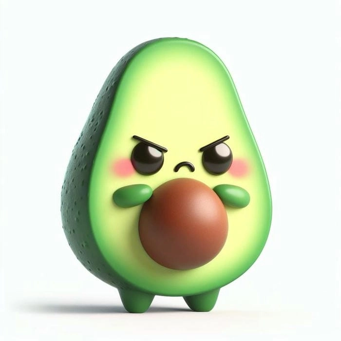 Làm mới thiết bị bằng hình quả bơ chibi