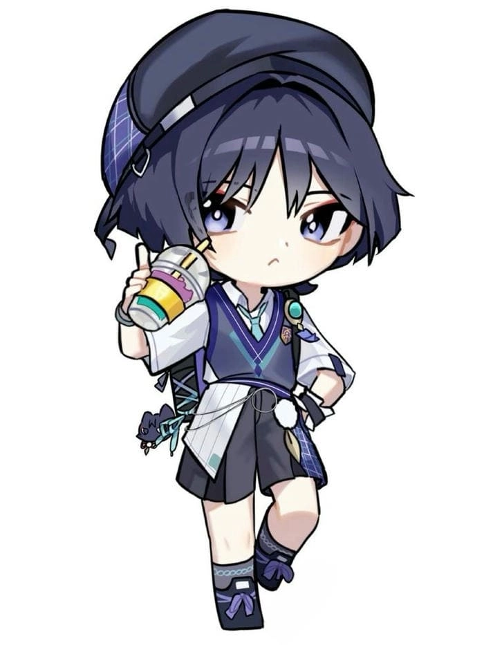 Fanart genshin impact wanderer chibi đáng yêu