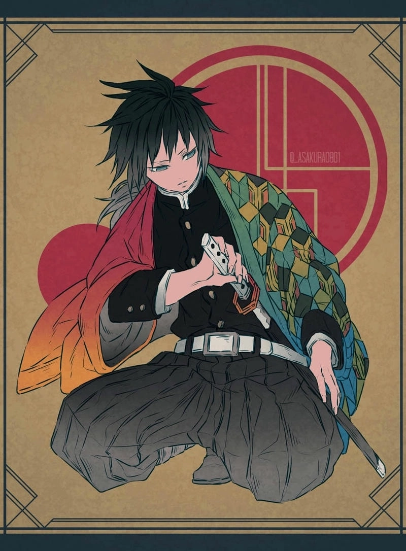 Fanart Tan x Giyuu với phong cách nghệ thuật độc đáo