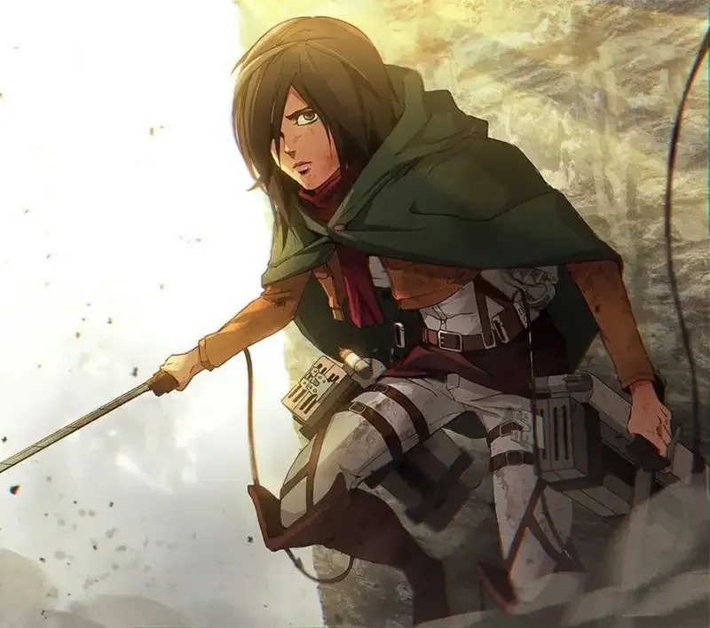 Thần thái chiến binh trong Anime Mikasa