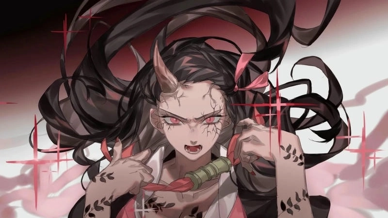 Hình dáng Nezuko chibi ngộ nghĩnh đáng yêu