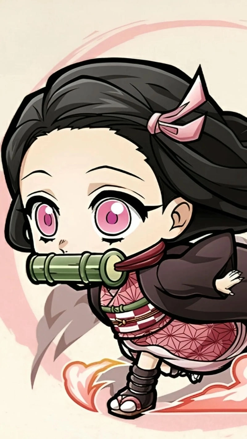 Vẻ dễ thương của Nezuko cute chibi