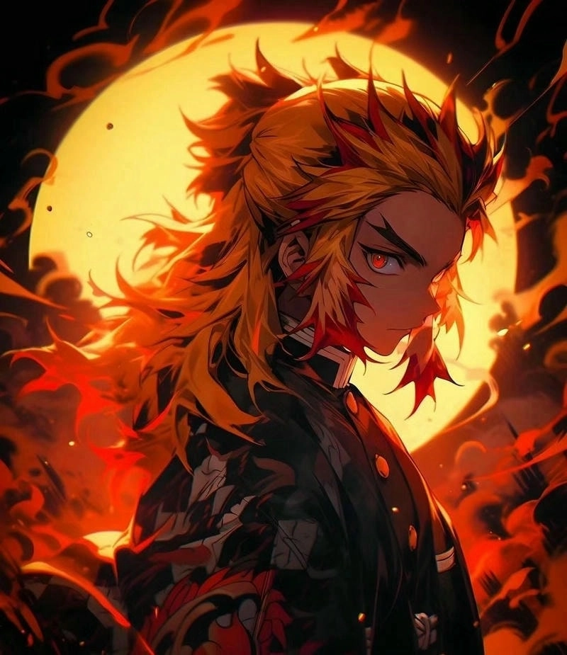 Rengoku với ánh mắt kiên cường