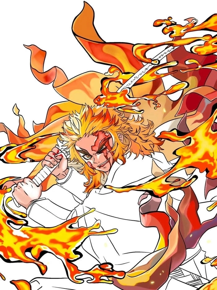 Rengoku wallpaper nền máy sống động