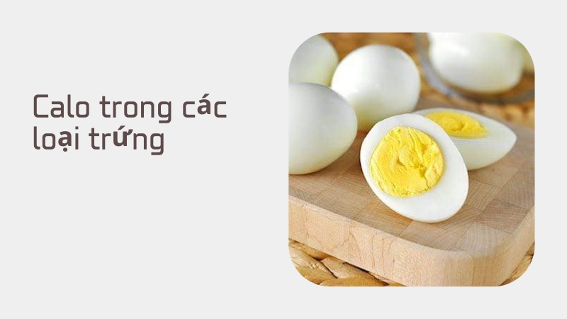 Hàm lượng calo trong từng loại trứng phổ biến