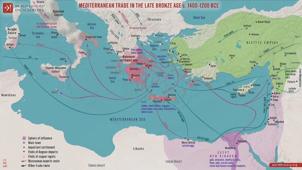 Bản đồ giao thương đường biển sầm uất thời kỳ Pax Romana.