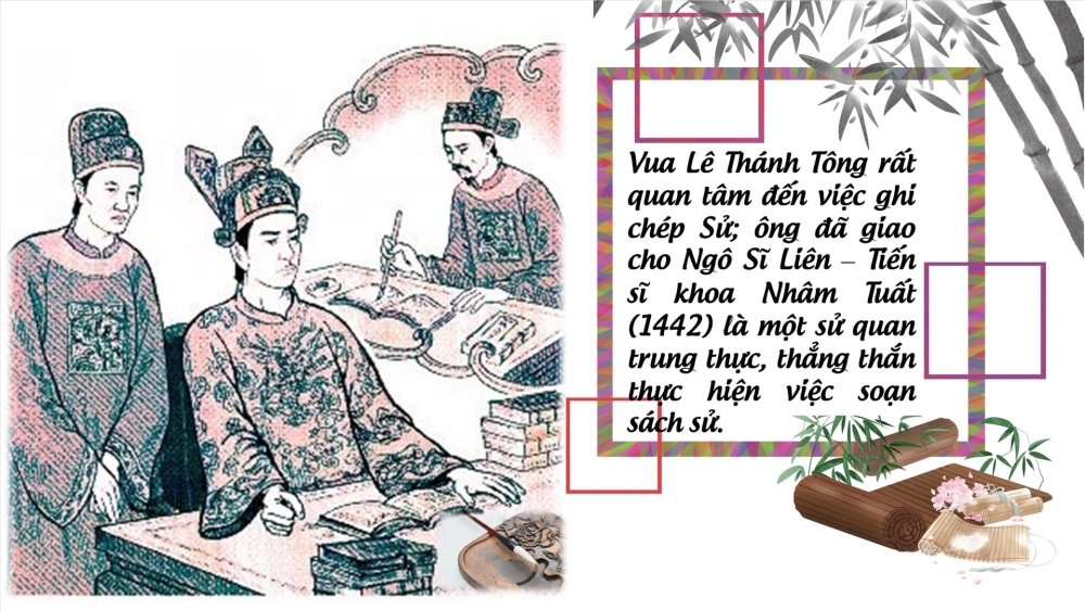 Bức tranh cổ vẽ vua Lê Thánh Tông cùng các đại thần trong triều đình